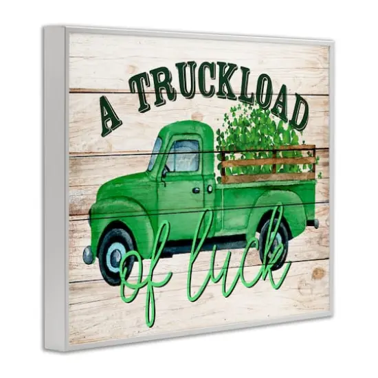 Stupell Industries Truckload Of Luck St Patrick's Day Farmhouse Framed Giclee Art White {4}
