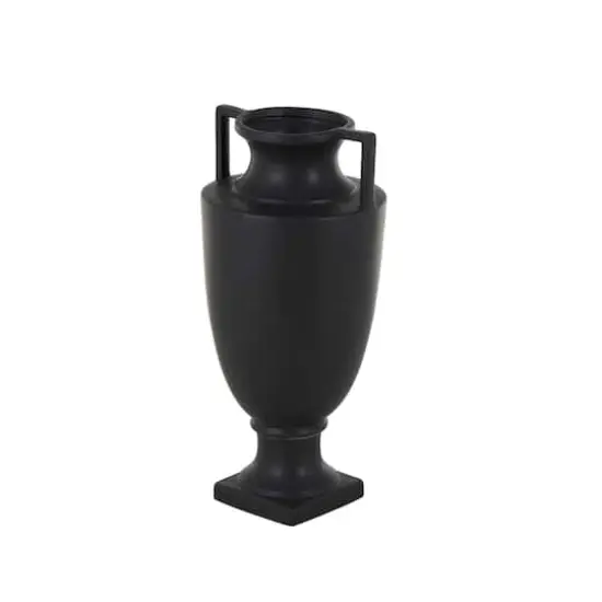 22" Black Ceramic Sleek Amphora Vase {4}