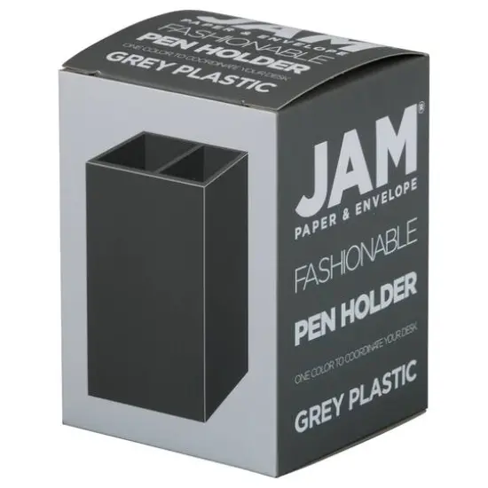 JAM Paper Plastic Pen Holder Gray {7}