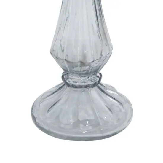 21" Black Glass Traditional Candle Holder {5}