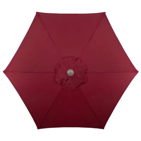 7.5ft. Outdoor Patio Market Umbrella with Hand Crank Burgundy {4}