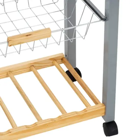 Organize It All Rolling Kitchen Cart with Wine Rack {8}