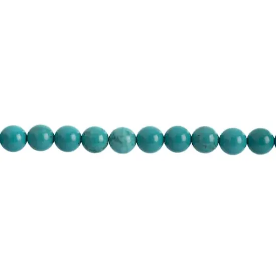 John Bead Earth's Jewels Natural Stone Round Beads, 8mm Turquoise Howlite {1}