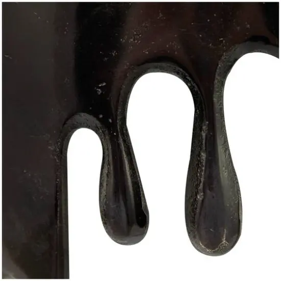 Black Aluminum Drip Accent Table with Melting Designed Legs and Shaded Glass Top 16" x 16" x 25" {4}