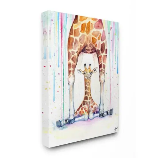Stupell Industries Colorful Giraffe Family Painting Wall Accent {1}