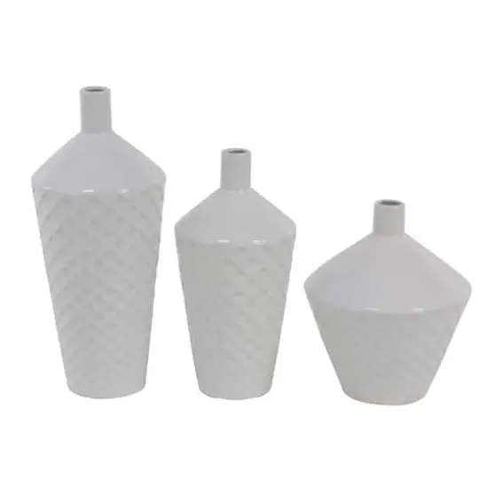 White Porcelain Modern Vase Set {1}