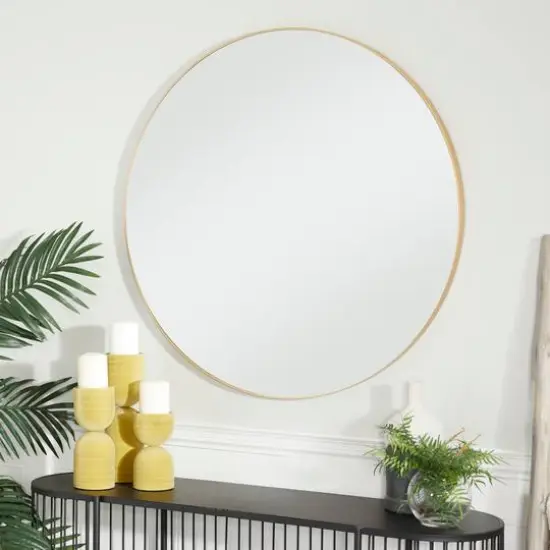 Gold Contemporary Wall Mirror, 36" x 1" x 36" {7}