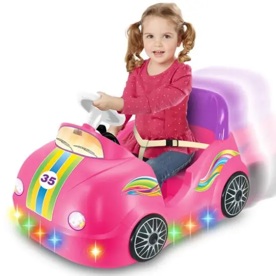 Kiddieland Pink Rainbow Powered Bumper Car {3}
