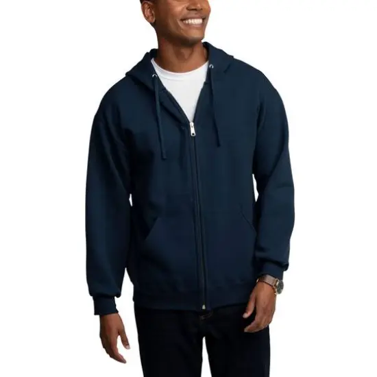 Fruit of the Loom Eversoft Fleece Full Zip HoodieNavy {4}