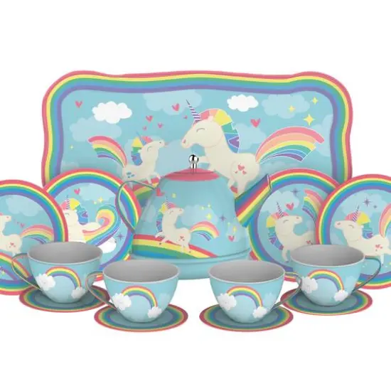 Schylling Unicorn Tin Tea Set {3}