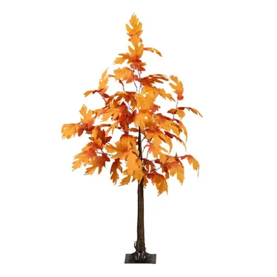 4ft. Pre-Lit Autumn Maple Artificial Fall Tree with 180 Warm White LED Lights {1}