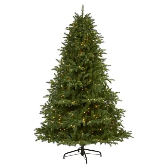7ft. Pre-Lit South Carolina Spruce Artificial Christmas Tree, White Warm LED Lights {1}