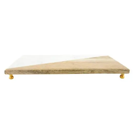 Hello Honey&reg; Mango Wood & Marble Serving Tray {8}
