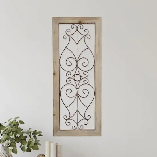 Hastings Home 50" Metal & Wood Wall Hanging Panel {3}