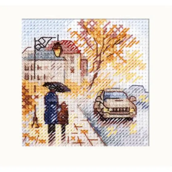 Alisa Autumn In The City Wet Boulevard Cross Stitch Kit {1}
