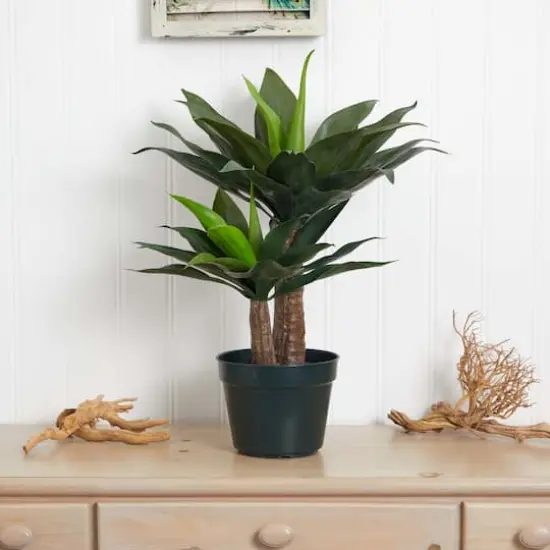 2.4ft. Potted Double Agave Succulent Artificial Plant  {5}