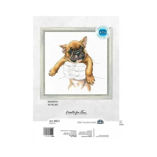 RTO Warmth in Palms French Bulldog Cross Stitch Kit {4}