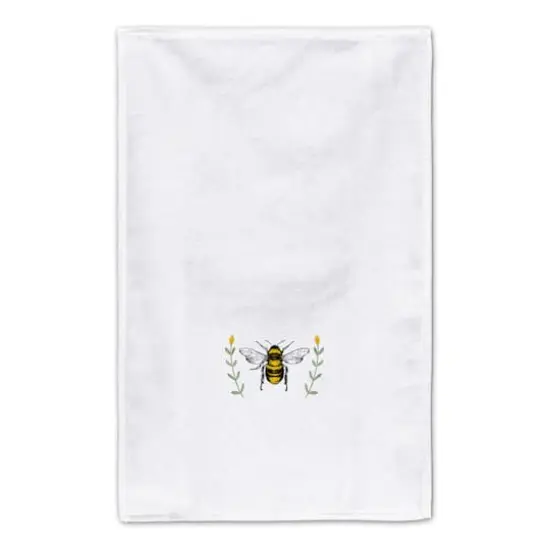 Bee With Watercolor Flowers 16" x 25" Tea Towel Set of 2 {5}