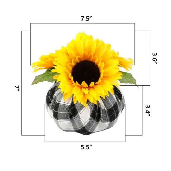 Flora Bunda&reg; Sunflowers in Plaid Pumpkin {3}