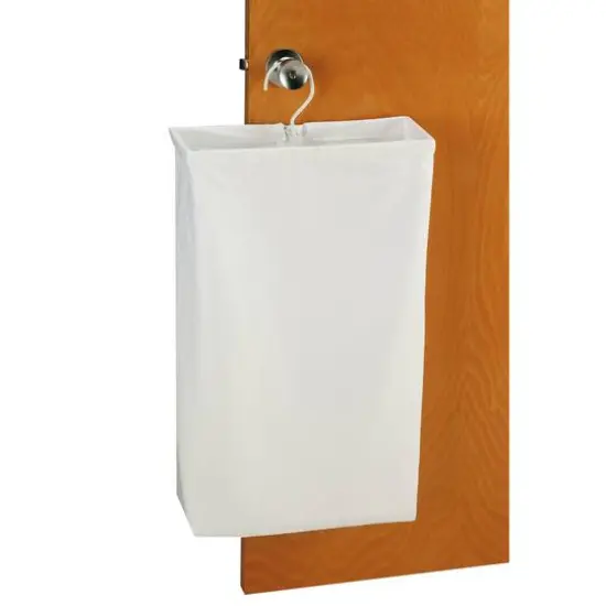 Household Essentials 27" Door Hanging Laundry Bag White {2}