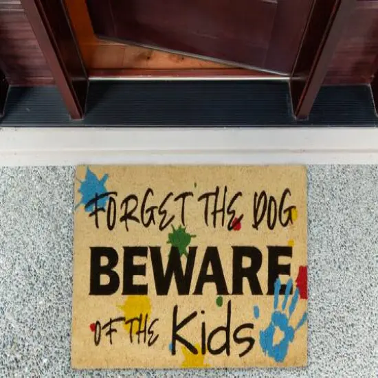DII&reg; Forget The Dog & Beware Of The Kids Doormat {6}