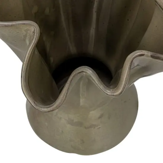 Hello Honey&reg; 12" Sage Reactive Glaze Stoneware Ruffled Vase {8}