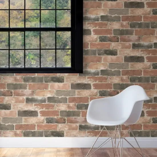NuWallpaper Newport Reclaimed Brick Peel & Stick Wallpaper {3}