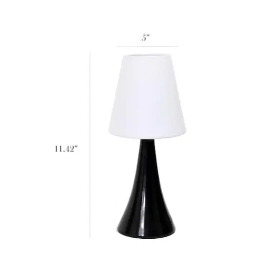 Simple Designs&trade; Valencia Colors 2-Pack Mini Touch Table Lamp Set Black with White Shade {4}