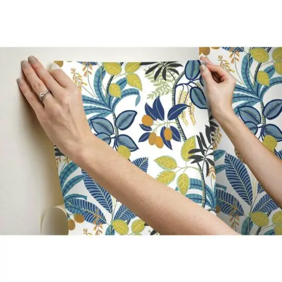 RoomMates Funky Jungle Peel & Stick Wallpaper Blue/Yellow {11}