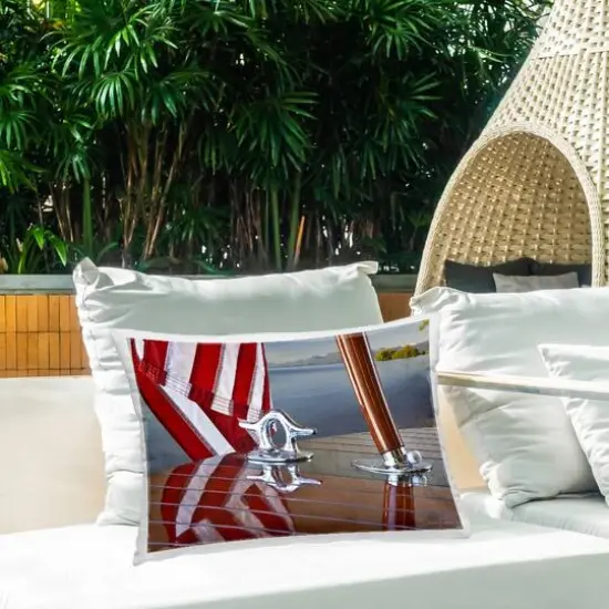 Stupell Industries Flag On Boat Hull Outdoor Printed Pillow {3}