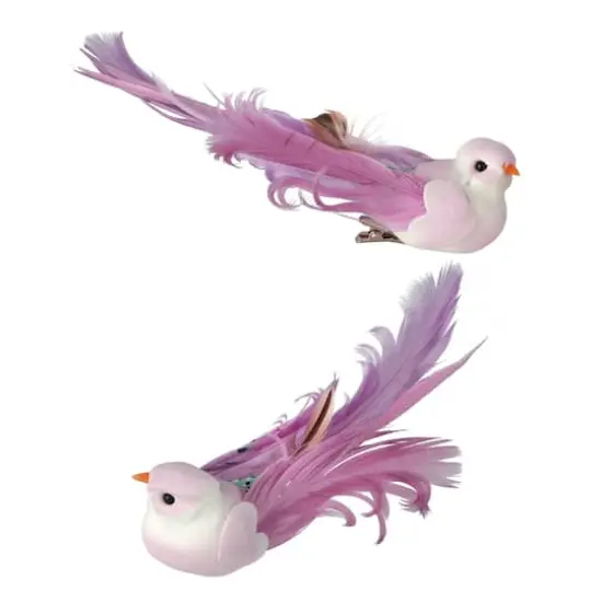 Decorative Feather Birds, 2ct. by Ashland&reg; Purple {3}