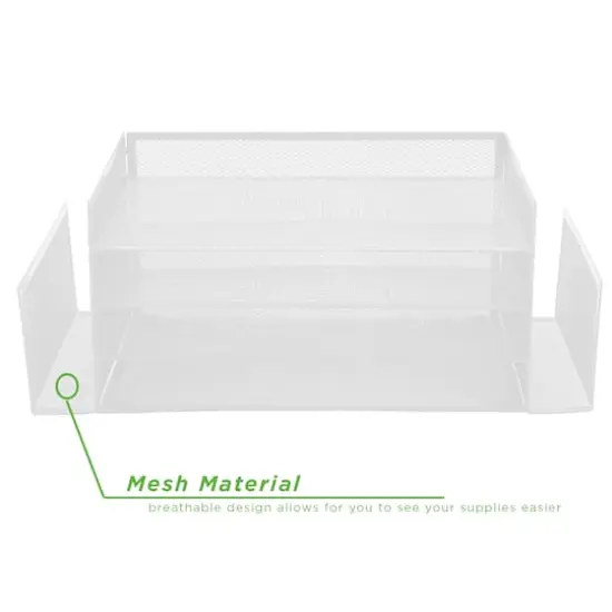 Mind Reader 6-Compartment Desk Organizer White {8}