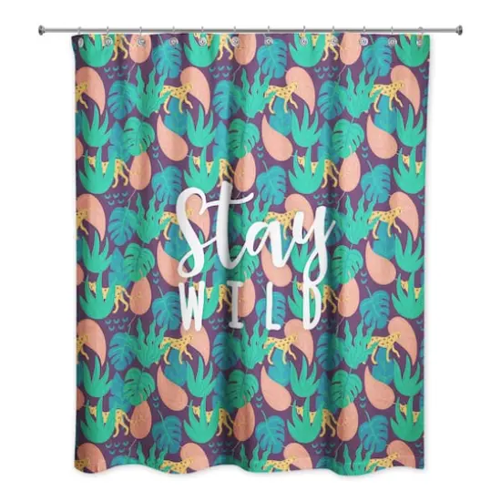 Cheetah Tropical Shower Curtain {1}