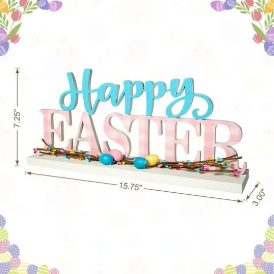 Glitzhome&reg; 15.75" Easter Wooden "Happy Easter" Table D&eacute;cor {8}