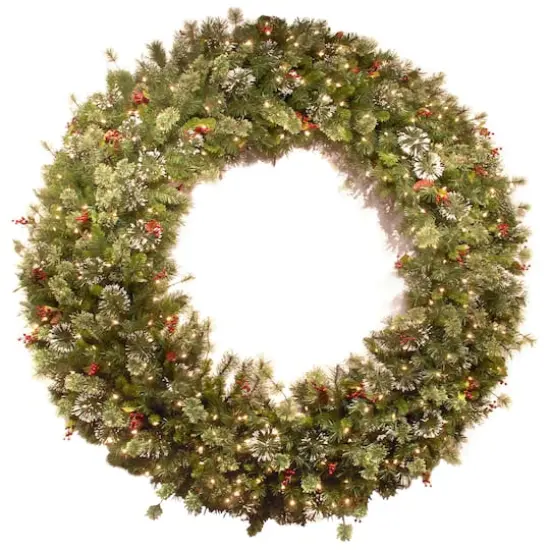 60" Pre-Lit Wintry Pine Wreath {1}