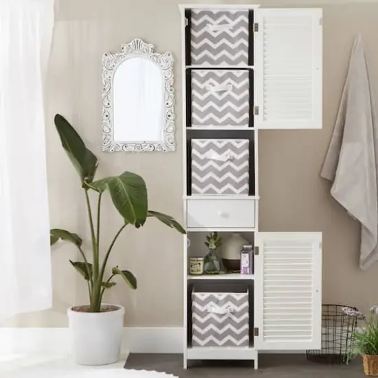 DII&reg; 11" Gray Chevron Square Non-Woven Fabric Cubes, 4ct. {5}