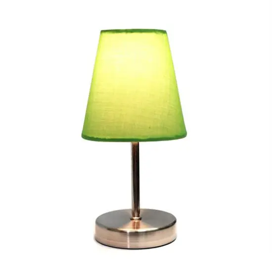 Creekwood Home Nauru 10.5" Sand Nickel Petite Metal Stick Table Lamp Green {6}