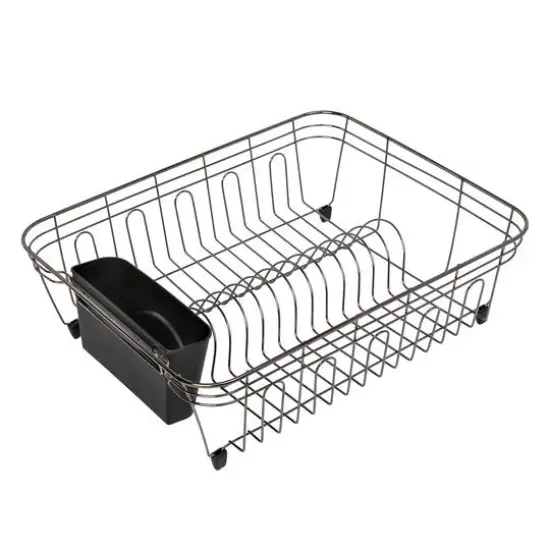 Honey Can Do Chrome With Black Tray Wire Dish Drying Rack {4}