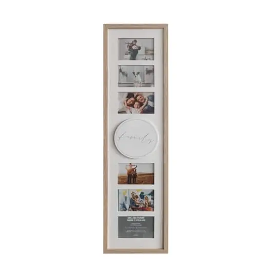 6 Opening 4" x 6" Natural Woodgrain Family Collage Frame with Mat by Studio D&eacute;cor&reg; {1}