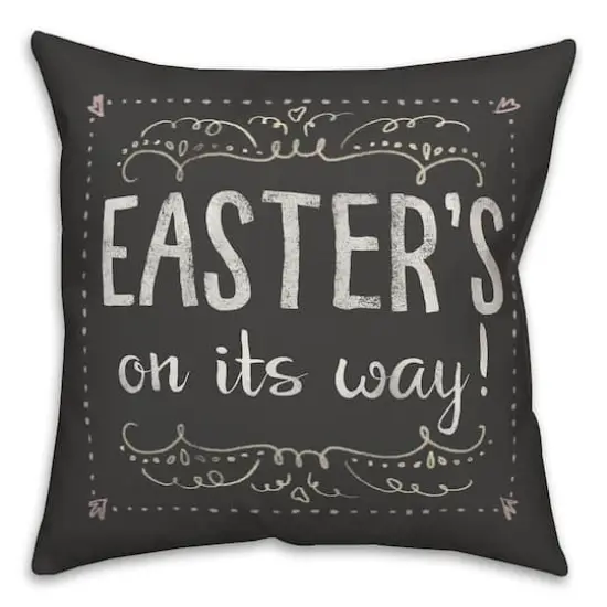 Easter Chalk Pillow 2 18" x 18" Throw Pillow {1}
