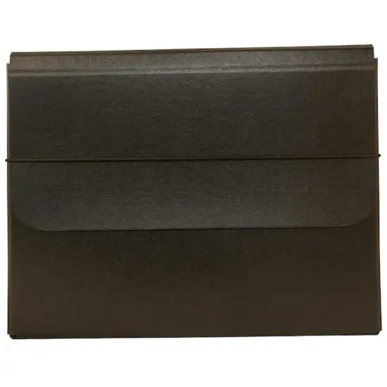 JAM Paper Strong Thick Portfolio Carrying Case with Elastic Band Closure Black {1}