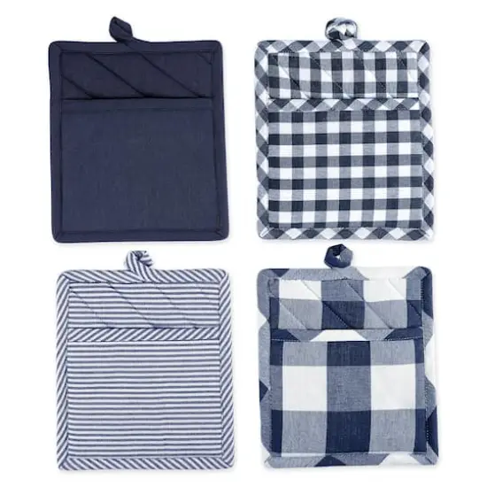 DII&reg; Navy & White Potholder Set Navy and White {1}