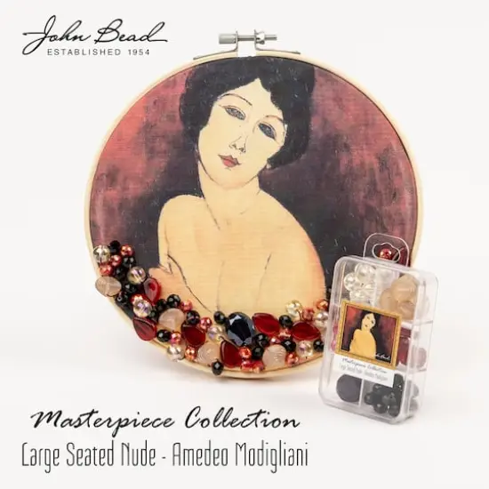 John Bead Masterpiece Collection Glass Bead Box Mix Large Seated Nude/Amedeo Modigliani {5}