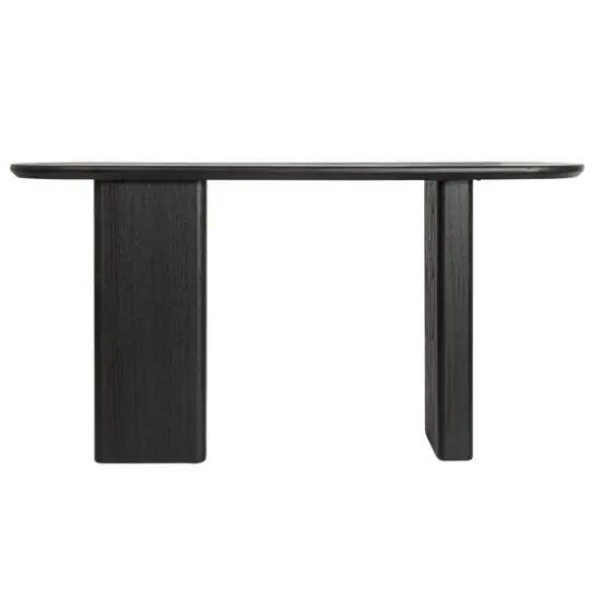 Hello Honey® Black Asymmetrical Fir Wood & Sycamore Wood Console Table {6}