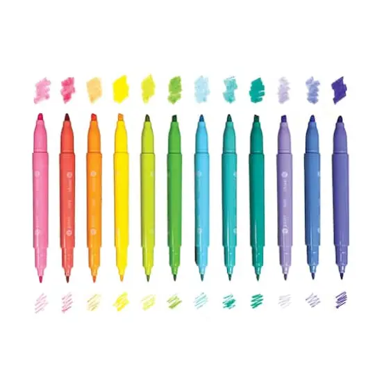 OOLY Pastel Hues 12-Color Soft-Hued Dual Tip Marker Set {3}