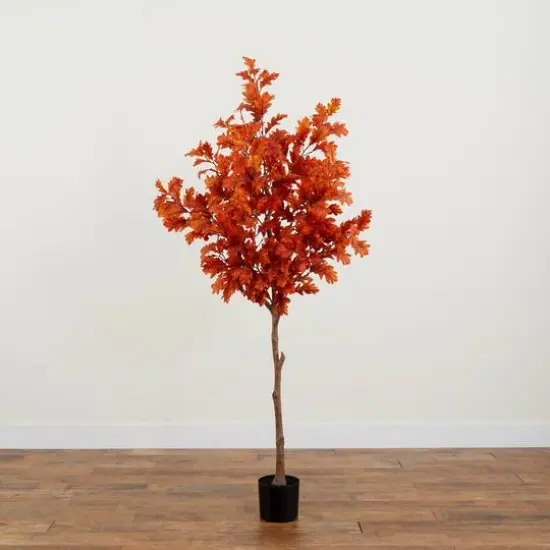 6ft. Autumn Oak Artificial Fall Tree {7}