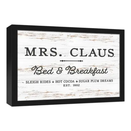 Mrs. Claus Bed Breakfast 18x12 Black Framed Canvas {3}