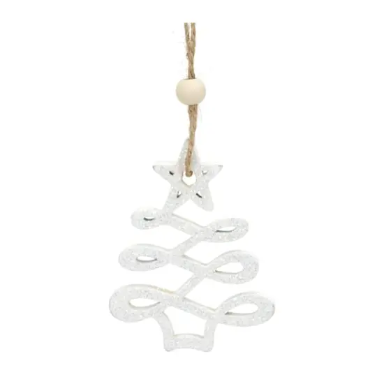 9 Pack 3" Glittery White Tree Ornaments {4}