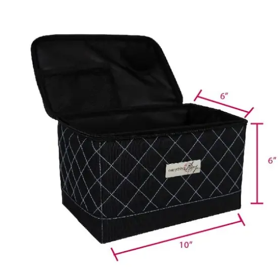 Everything Mary Black & Blue Quilted Collapsible Sewing Kit Organizer Box {4}