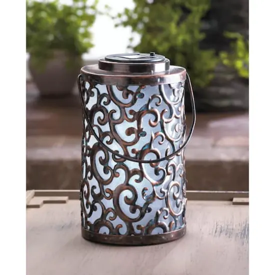 8" Garden Gate Solar Lantern {3}